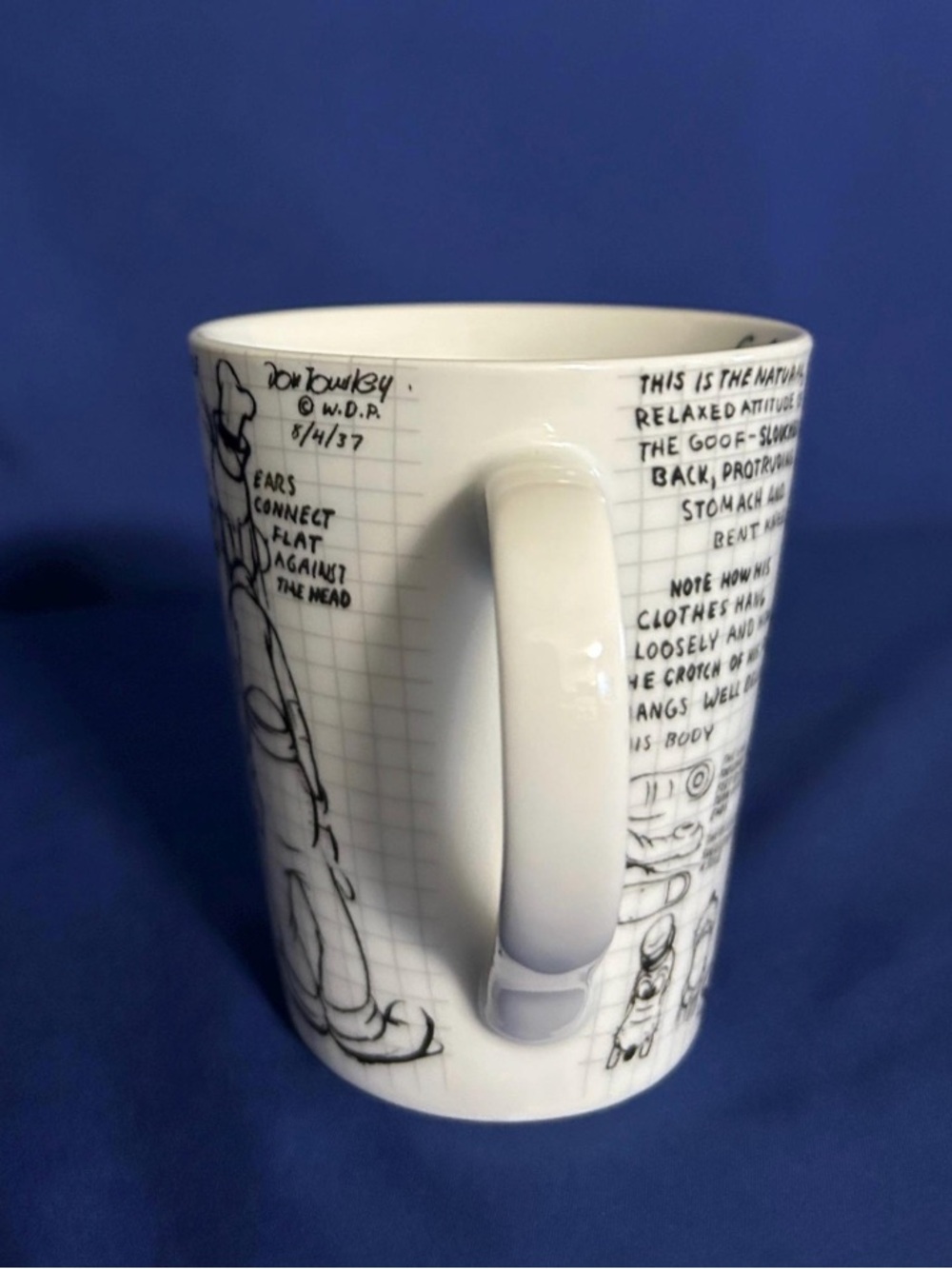Disney Goofy Sketch Ceramic Cup or Mug, Jerry Leigh, Black & White - Picture 4 of 9
